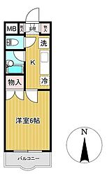 仙台市地下鉄東西線 連坊駅 徒歩5分の賃貸マンション 3階1Kの間取り
