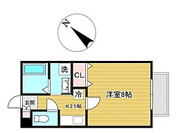アイケイ2000 1Kの間取図画像