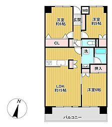 コア・ライフ山手 3LDKの間取図画像