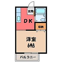 栃木県宇都宮市平松町（賃貸アパート1DK・2階・20.46㎡） その2