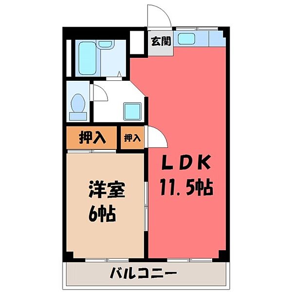 EPOCH HOUSE銀嶺 ｜栃木県宇都宮市上戸祭町(賃貸アパート1LDK・1階・37.78㎡)の写真 その2