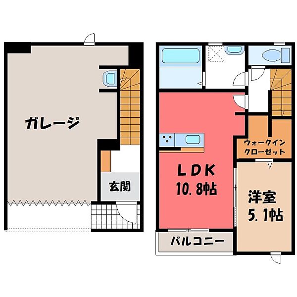 バーゼ末広 ｜栃木県宇都宮市末広2丁目(賃貸アパート1LDK・2階・74.60㎡)の写真 その2