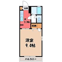 栃木県宇都宮市簗瀬3丁目（賃貸アパート1K・2階・28.20㎡） その2