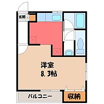 栃木県宇都宮市簗瀬2丁目（賃貸マンション1K・3階・30.60㎡） その2