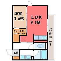 栃木県宇都宮市御幸本町（賃貸アパート1LDK・3階・33.52㎡） その2