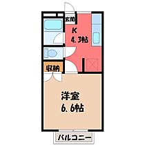 栃木県宇都宮市今宮3丁目（賃貸アパート1K・2階・23.76㎡） その2