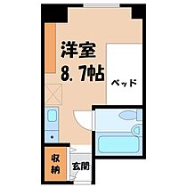 栃木県宇都宮市河原町（賃貸マンション1R・4階・17.05㎡） その2