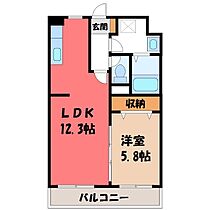 栃木県宇都宮市下岡本町（賃貸アパート1LDK・2階・43.52㎡） その2