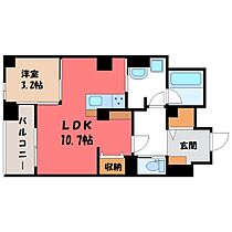 栃木県宇都宮市今泉1丁目（賃貸マンション1LDK・8階・41.09㎡） その2