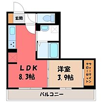 栃木県宇都宮市南大通り1丁目（賃貸アパート1LDK・3階・31.02㎡） その2