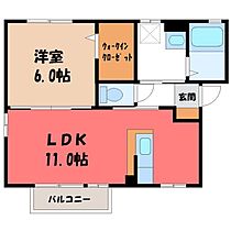 栃木県下野市石橋（賃貸アパート1LDK・2階・40.51㎡） その2