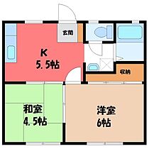 栃木県塩谷郡高根沢町宝石台4丁目（賃貸アパート2K・1階・35.91㎡） その2