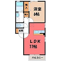 栃木県真岡市荒町4丁目（賃貸アパート1LDK・2階・41.26㎡） その2