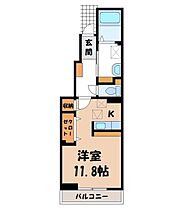 栃木県宇都宮市鶴田町（賃貸アパート1R・1階・34.15㎡） その2