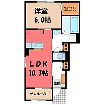 栃木県下都賀郡壬生町大師町（賃貸アパート1LDK・1階・47.66㎡） その2