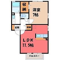 フローラルコート B  ｜ 栃木県宇都宮市西川田町（賃貸アパート1LDK・2階・44.18㎡） その2