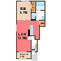 N-1 B  ｜ 栃木県鹿沼市戸張町（賃貸アパート1LDK・1階・50.01㎡） その2