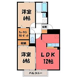 グレースコート2 2LDKの間取図画像