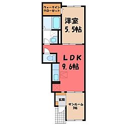 グランチェスタ 1階1LDKの間取り