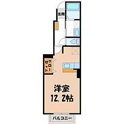 フリーデ 1Kの間取図画像