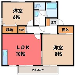メゾン・ド・キューブC 2LDKの間取図画像
