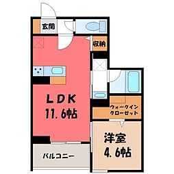 D-Radiante 1LDKの間取図画像