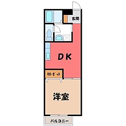 アイハイツ 1DKの間取図画像
