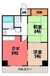 サングリートハイツ 2DKの間取図画像
