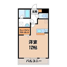 ポワールガーデン1 ワンルームの間取図画像