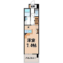 プレッソS.R.W 1Kの間取図画像