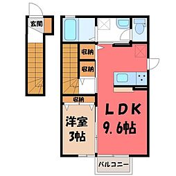 アルヴィータ 1LDKの間取図画像