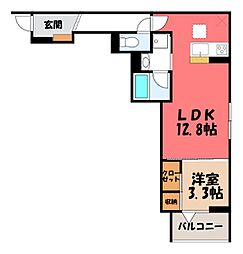 レジェンドワコー中央 1LDKの間取図画像