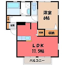 ヴォートル・メゾンE 1LDKの間取図画像