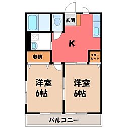ジーベンエルフ 2Kの間取図画像