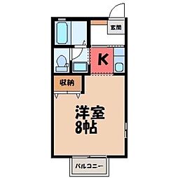 パークサイド厚木H 1Kの間取図画像