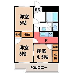 高木マンション 3Kの間取図画像
