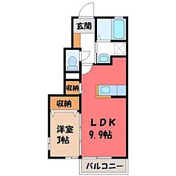 アパートE 1SKの間取図画像