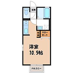 イノセントワールド五番館 ワンルームの間取図画像