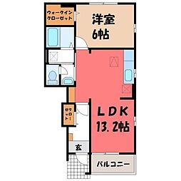 コリーヌ・メリディアン 1LDKの間取図画像