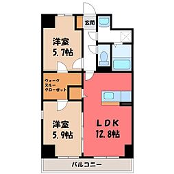 アグレアーブル 2LDKの間取図画像