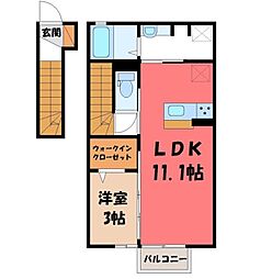 エスポワールA 1LDKの間取図画像