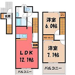 ブライトガーデン 2LDKの間取図画像
