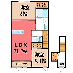 リベルテ 2LDKの間取図画像