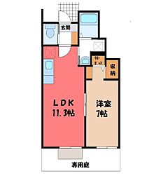 La Ciel 1LDKの間取図画像