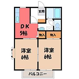 ひまわりG 2DKの間取図画像