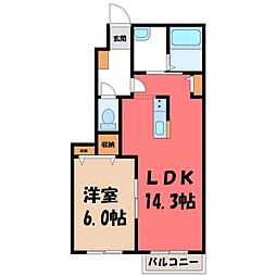 アークガーデン睦町1 1LDKの間取図画像