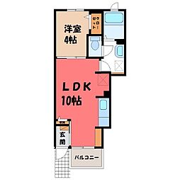 ラフィーシアB 1LDKの間取図画像