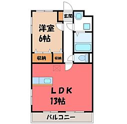 ルーナシティ 1LDKの間取図画像