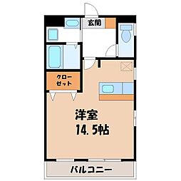 ベリーコート ワンルームの間取図画像