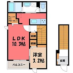 リュミエール 1LDKの間取図画像